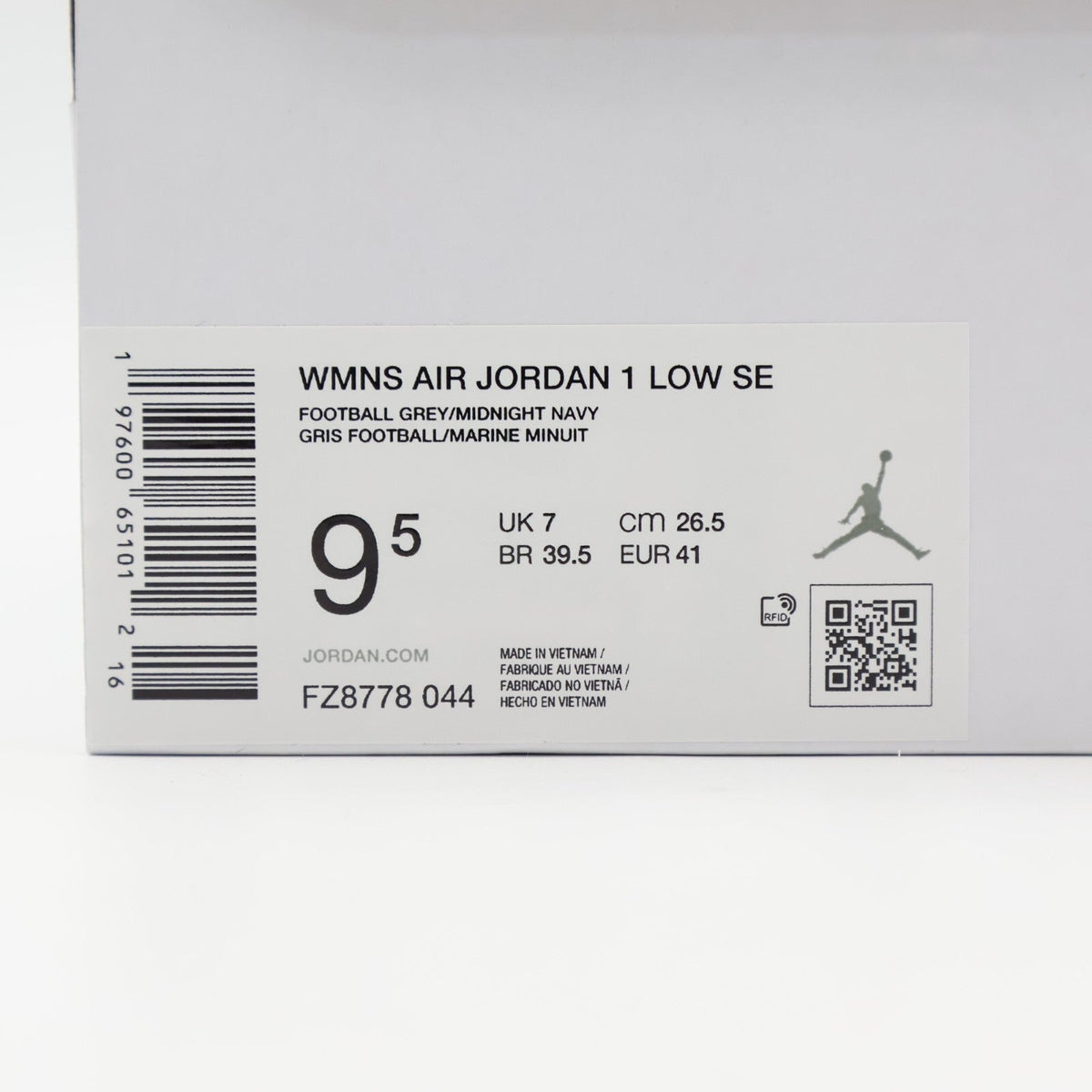 FZ8778-044 Nike Women's Air Jordan 1 Low Football Grey (Women's)