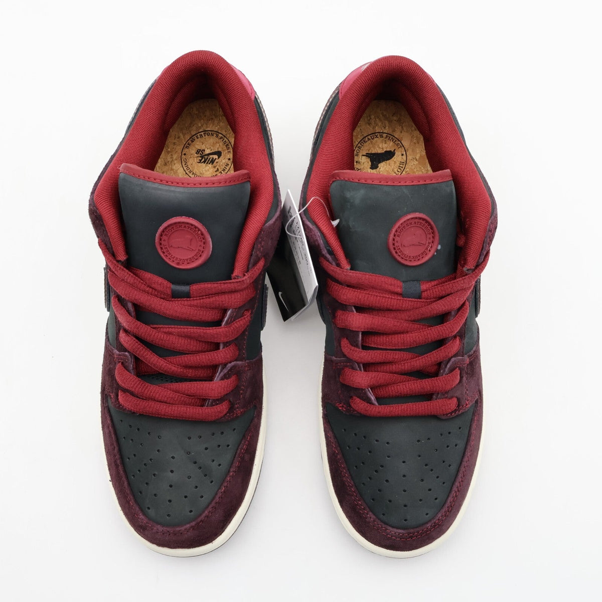 FZ1289-200 Riot Skateshop Nike SB Dunk Low Pro QS Mahogany and Team Red (Men's)