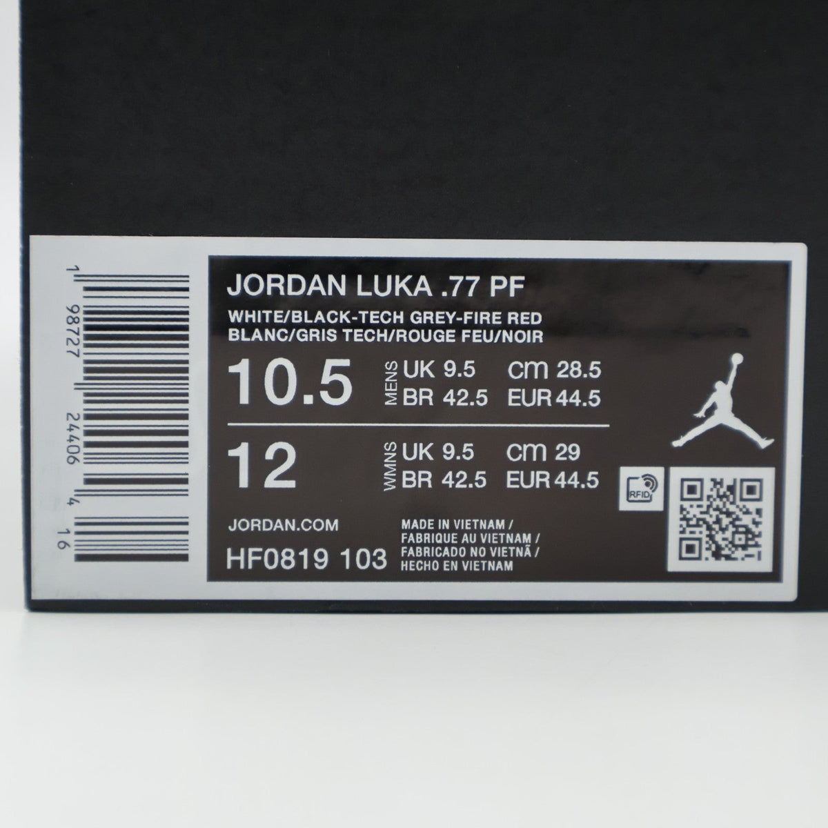 HF0819-103 Nike Jordan Luka 77 White Tech Gray Flame Red Black (Men's)