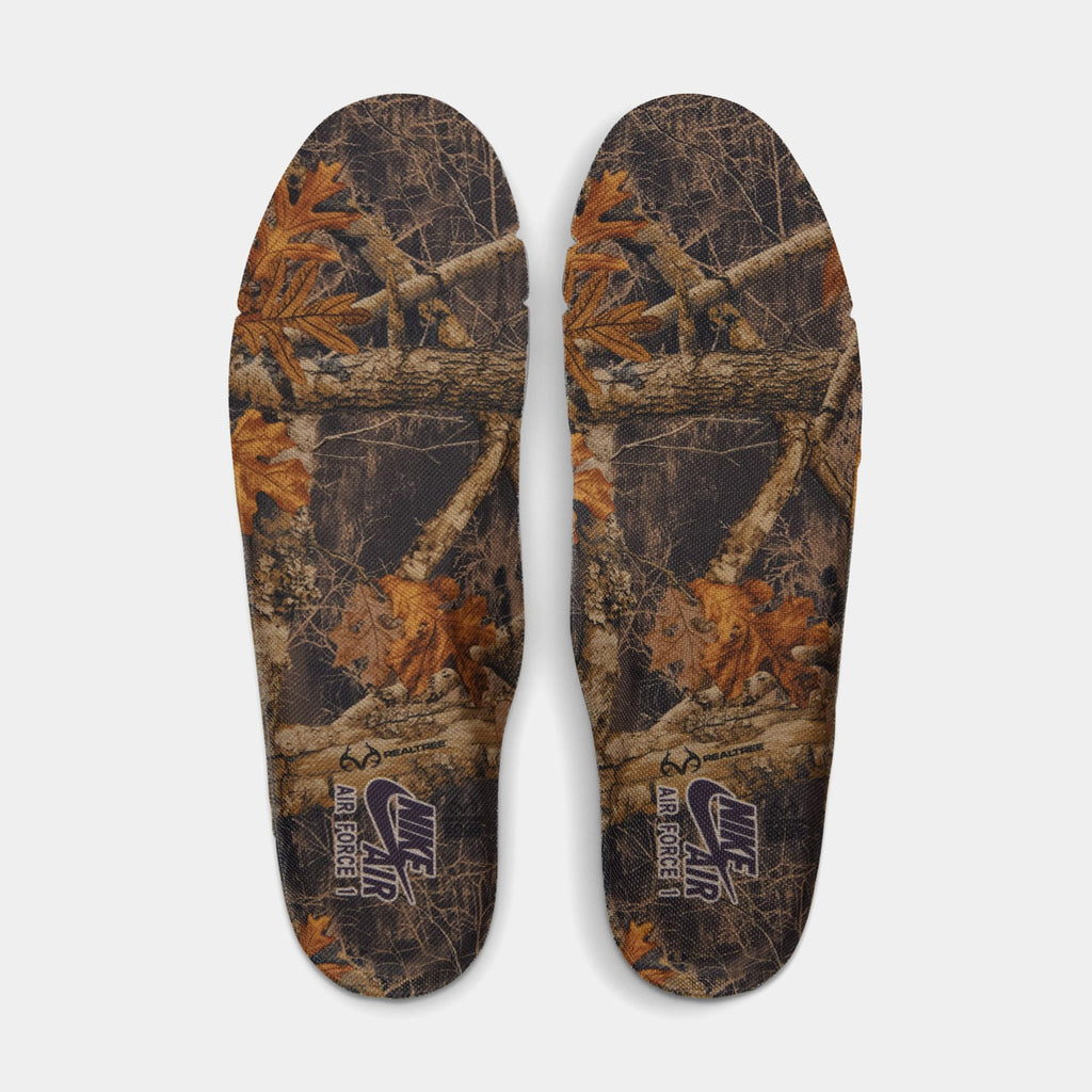 RealTree x Air Force 1 Rattan Camo Mens Lifestyle Shoes (Rattan/Multi Color/Rocky Tan/Seal Brown)