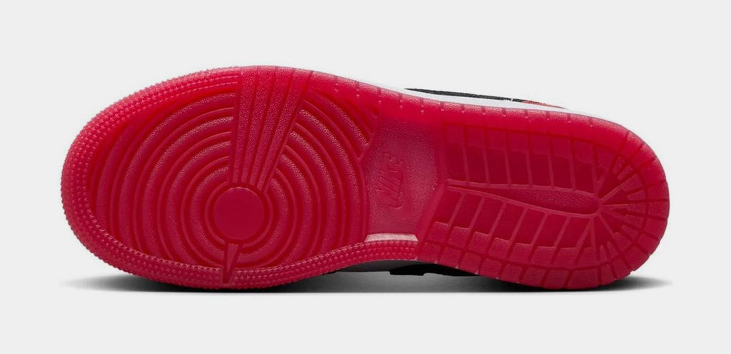 Air Jordan 1 Low Black Toe Grade School Lifestyle Shoes (White/Varsity Red/Black)