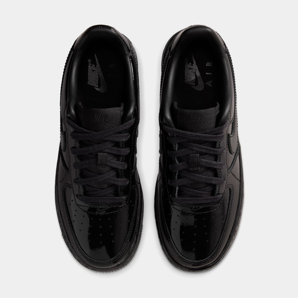 Air Force 1 Low Patent Leather Grade School Lifestyle Shoes (Black)