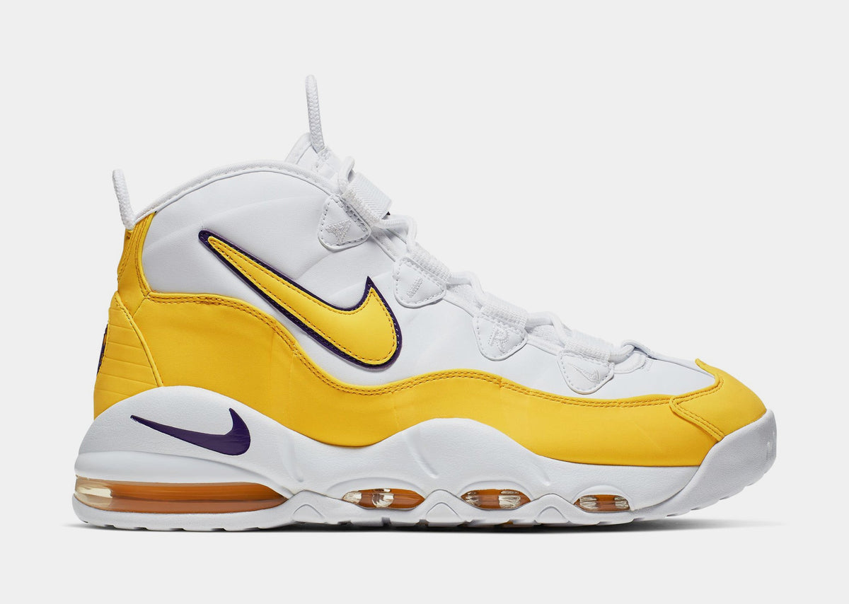 Air Max Uptempo '95 Mens Basketball Shoes (White/Amarillo/Court Purple) Final Sale
