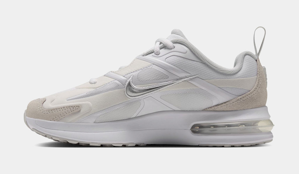Air Max Metro Grade School Running Shoes (White/Metallic Silver/Photon Dust/Illusion Green)