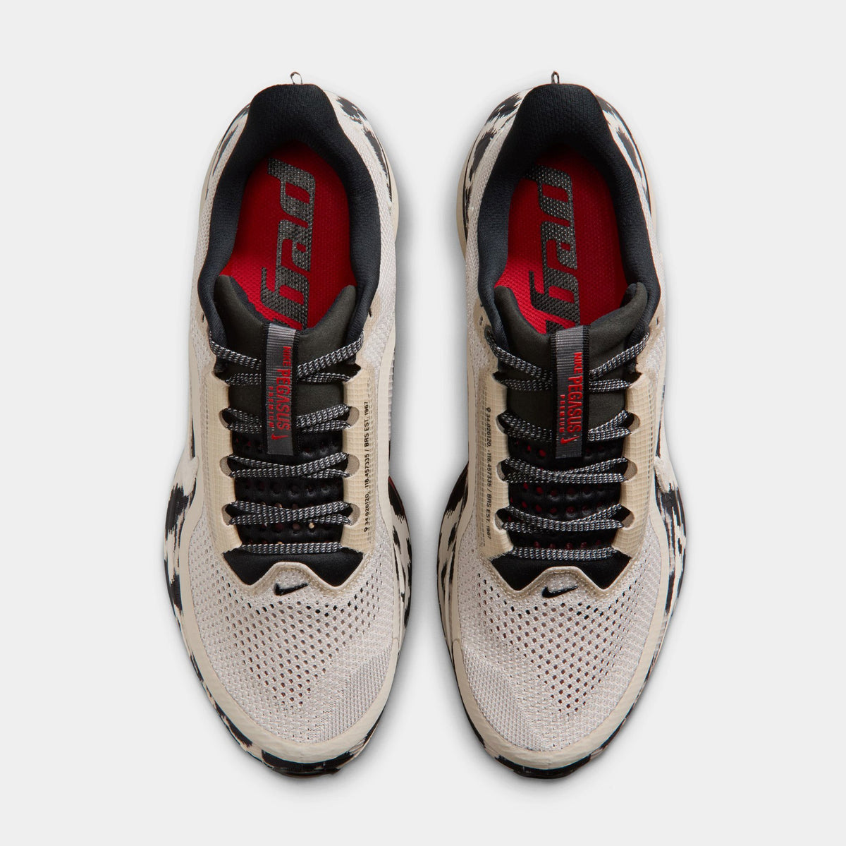 Pegasus Premium Cow Print Mens Running Shoes (Light Orewood Brown/Sail/Black/University Red)