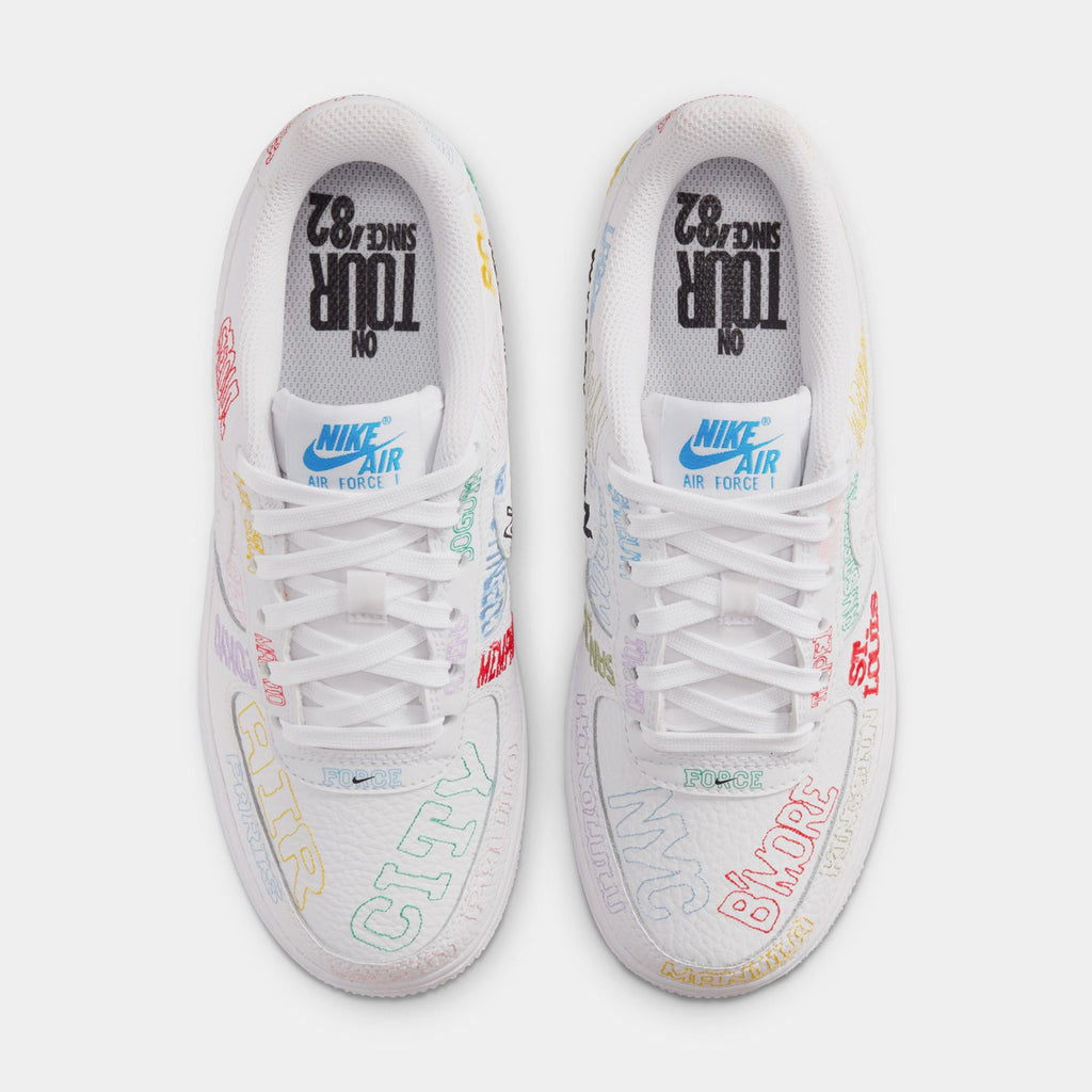 Air Force 1 LV8 3 Grade School Lifestyle Shoes (White)