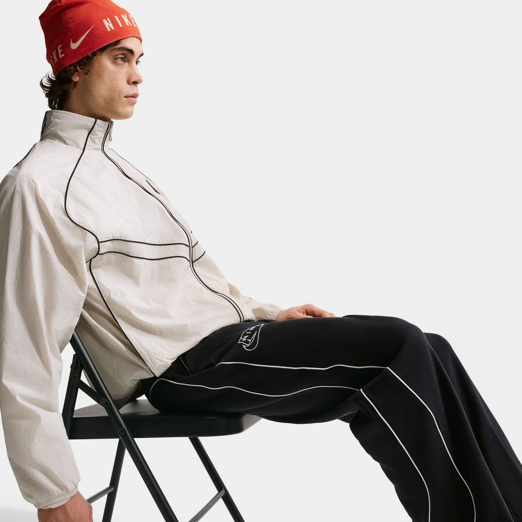 Air Open Hem Fleece Mens Pants (Black/White)