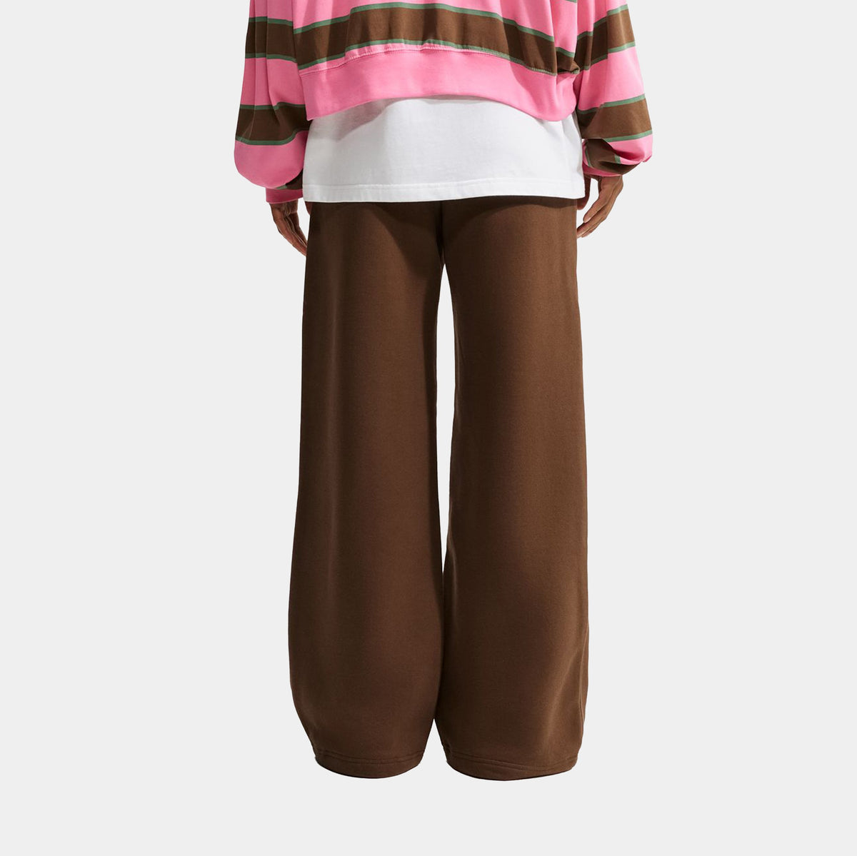 Studio Fleece Medium Weight Mid Rise Wid Leg Womens Sweatpants (Cacao Wow/Sail)