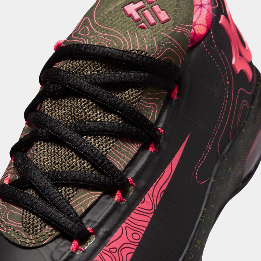 KD 6 Meteorology Black And Medium Olive Grade School Basketball Shoes (Black/Atomic Red/Medium Olive/Noble Red)