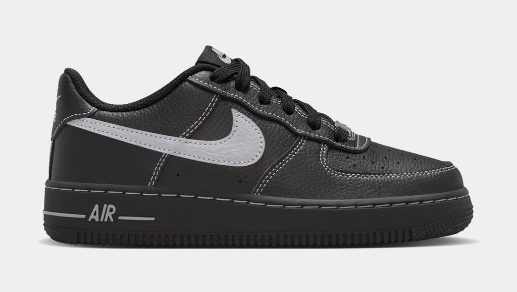 Air Force 1 LV8 Grade School Lifestyle Shoes (Black/Black/Black/Wolf Gray)