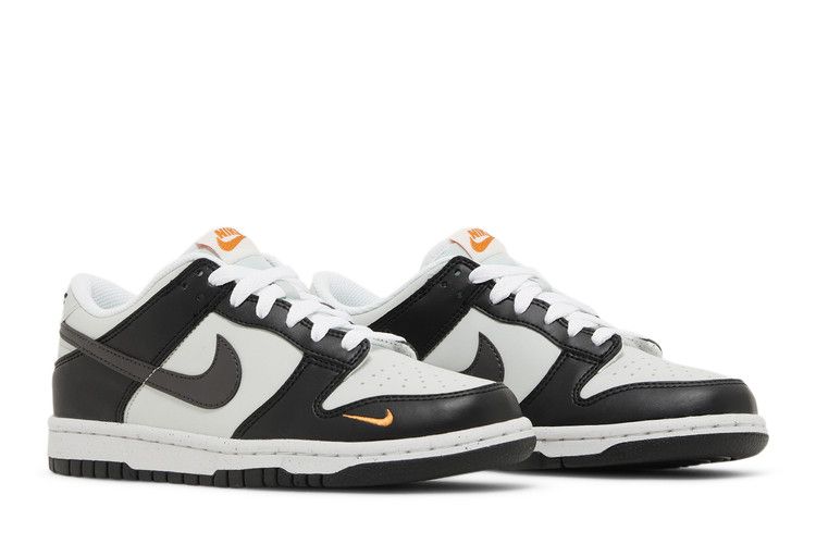 Nike Dunk Low Black Bright Mandarin Mini Swoosh (GS)