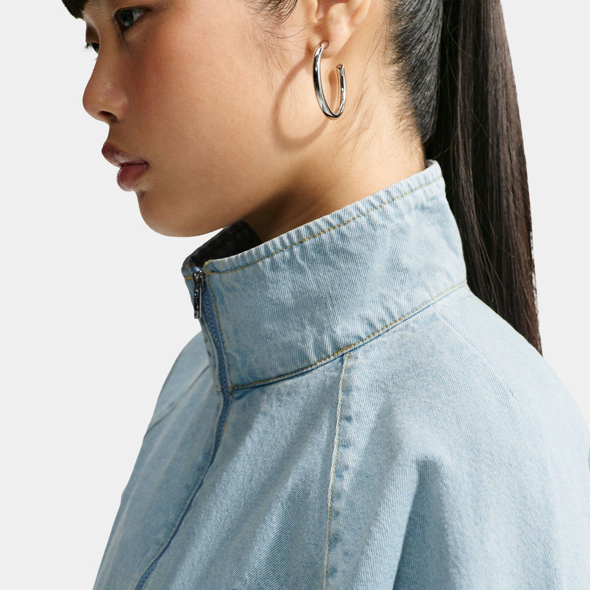 Windrunner Oversized Denim Womens Jacket (Light Armoury Blue/Work Blue)