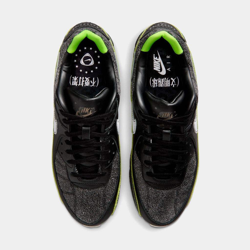 Air Max 90 Tiempo Mens Running Shoes (Black/White/Black/Voltage Green)