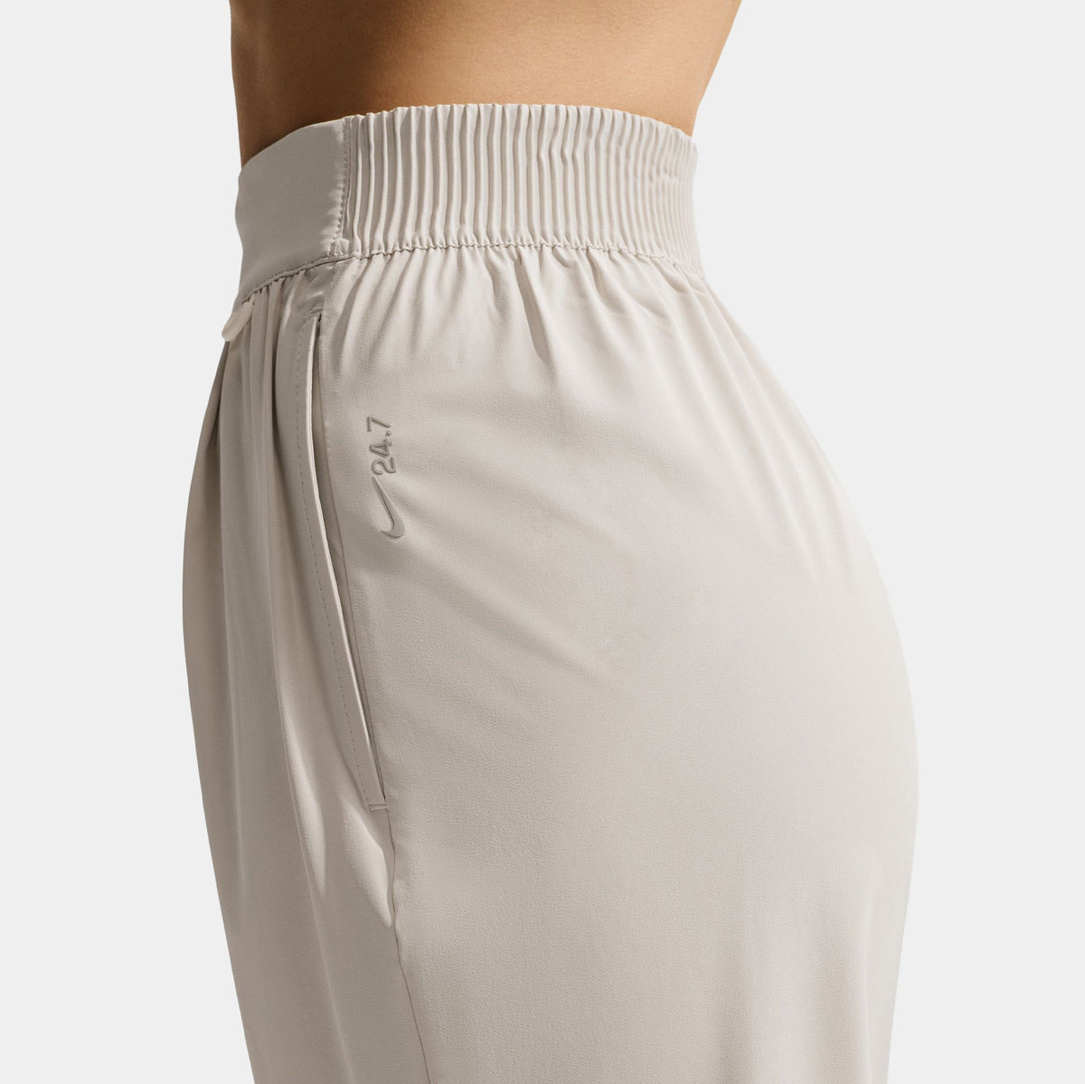 24.7 PerfectStretch Dri Fit High Waisted Loose Wide Leg Womens Pants (Light Orewood Brown/Light Iron Ore)