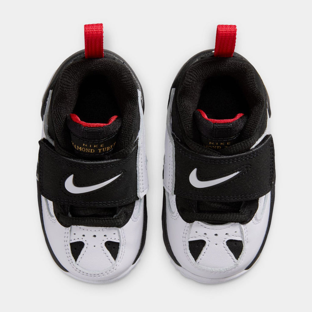 Air Diamond Turf II Infant Toddler Basketball Shoes (Black/White/Fire Red/Metallic Gold)