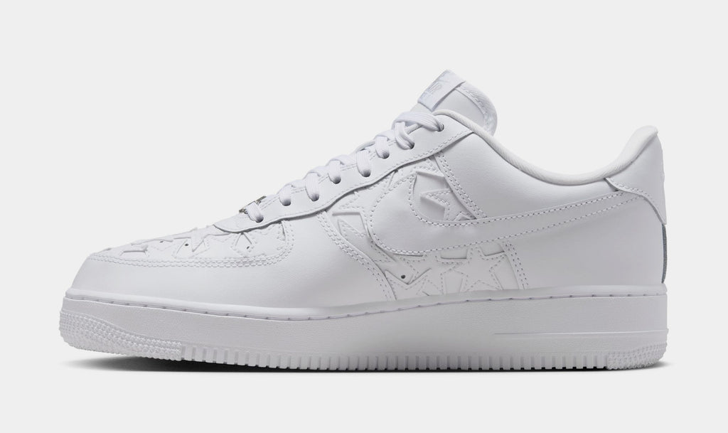 Air Force 1 White Stars Mens Lifestyle Shoes (White/White/Metallic Silver)