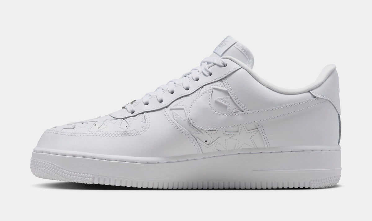 Air Force 1 White Stars Mens Lifestyle Shoes (White/White/Metallic Silver)