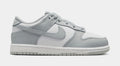 Dunk Low Preschool Lifestyle Shoes (White/White/Light Smoke Grey)