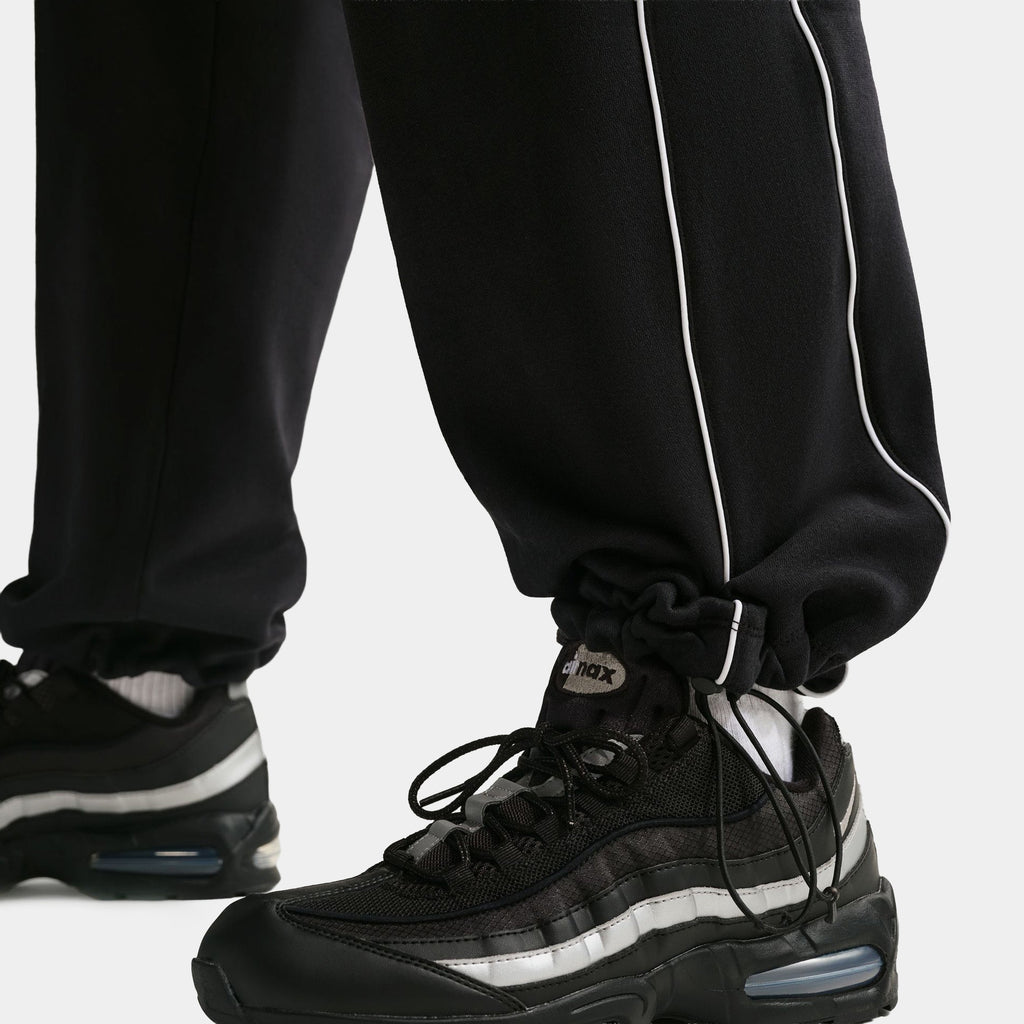 Air Open Hem Fleece Mens Pants (Black/White)