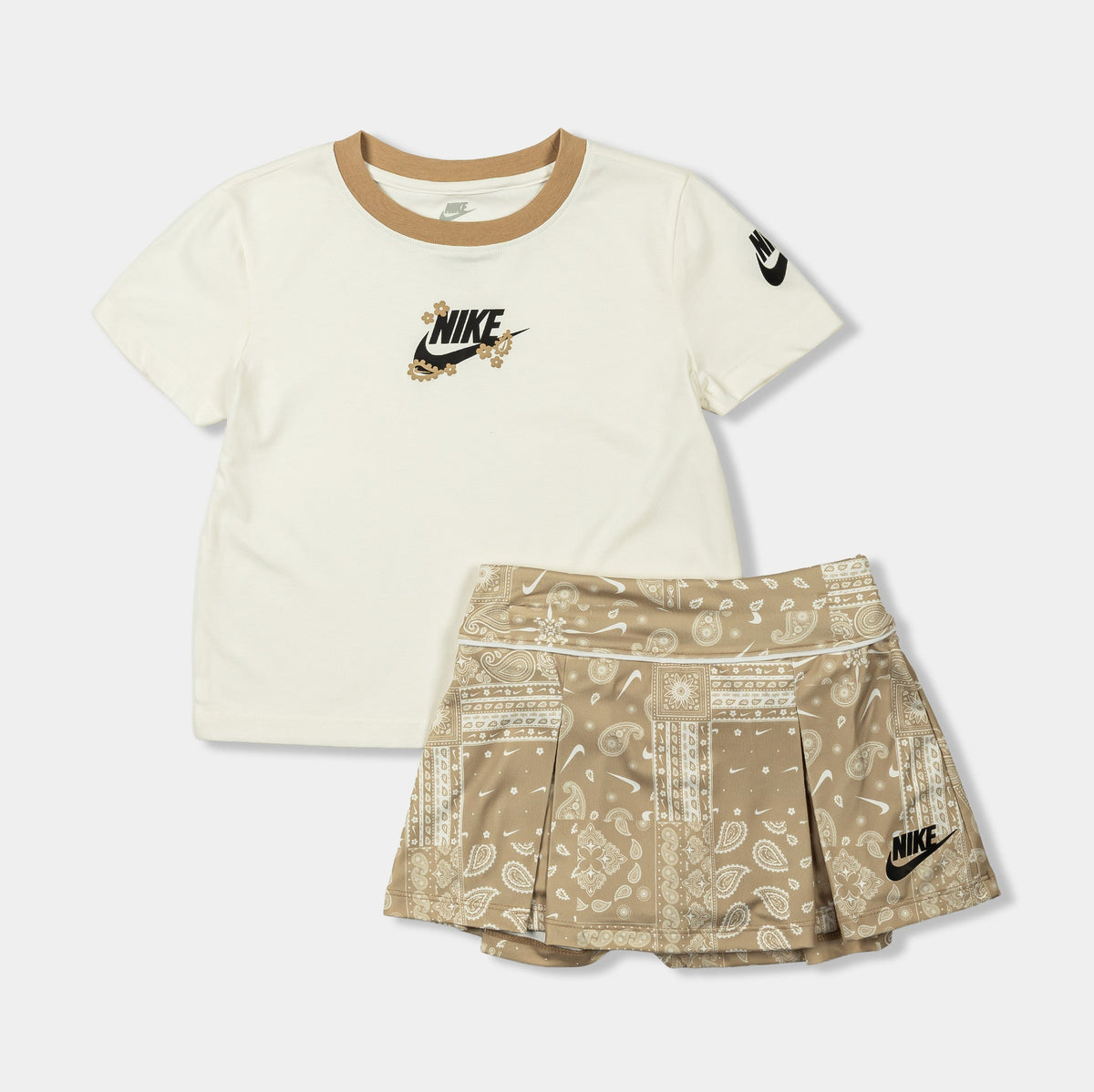Floral Retro Mix Scooter Preschool Set (Beige/Brown)