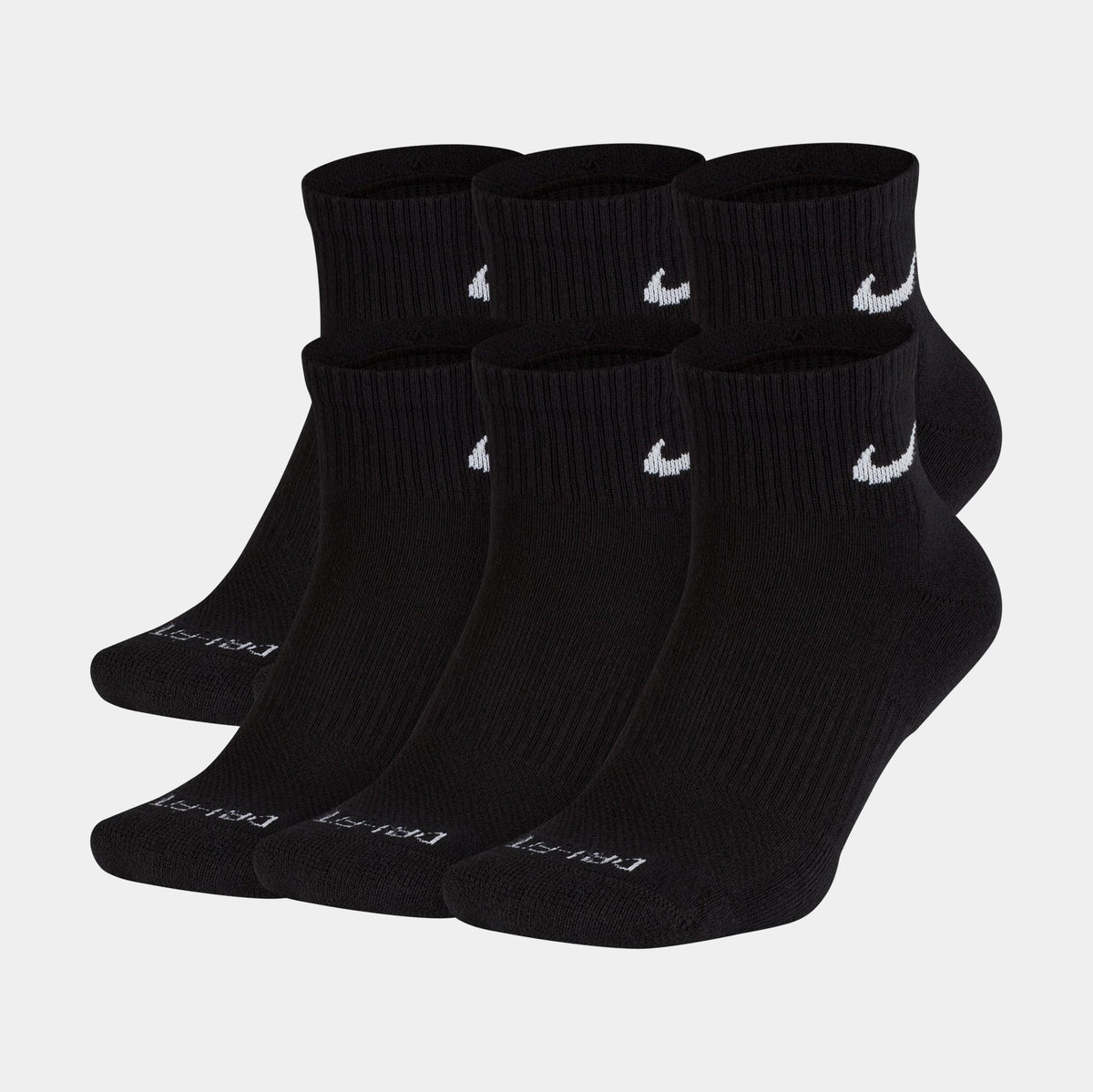 Everyday Cushioned 6 Pack Ankle Mens Socks (Black)