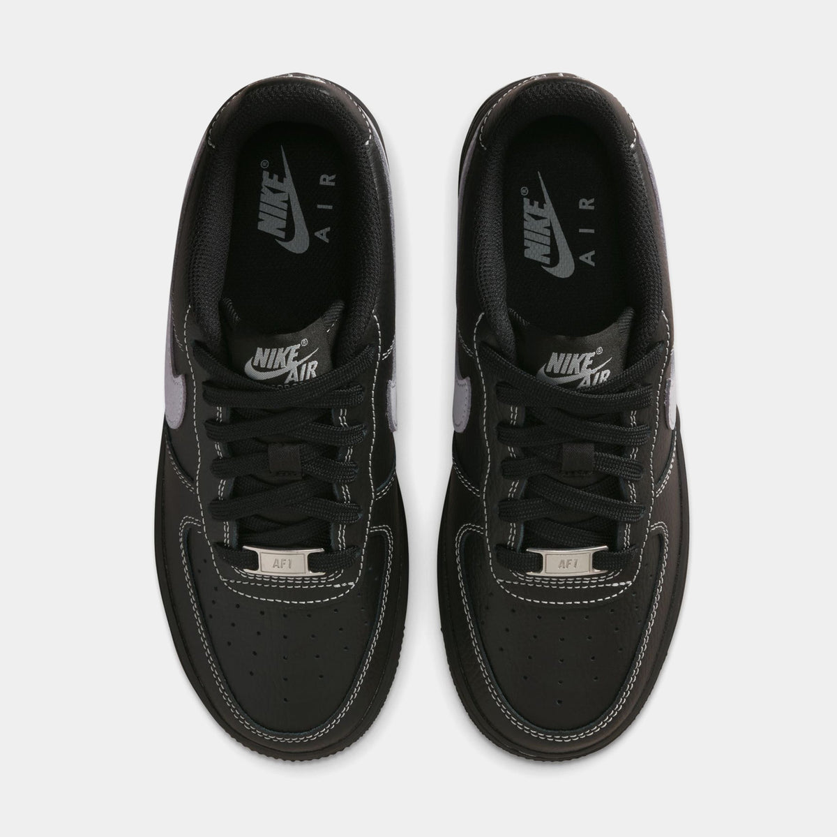 Air Force 1 LV8 Grade School Lifestyle Shoes (Black/Black/Black/Wolf Gray)