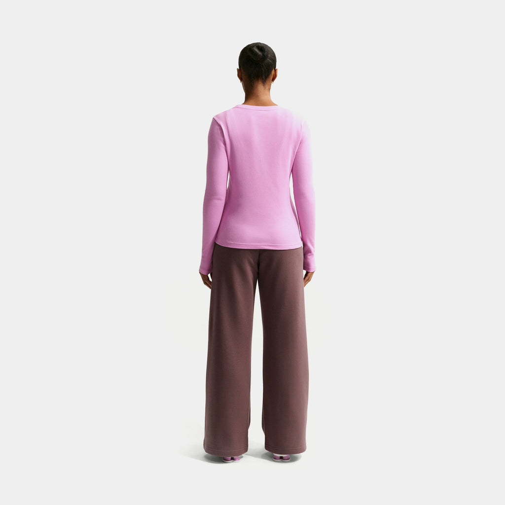 NSW Club Fleece Mid Rise Wide Leg Womens Sweatpants (Tattoo/White)