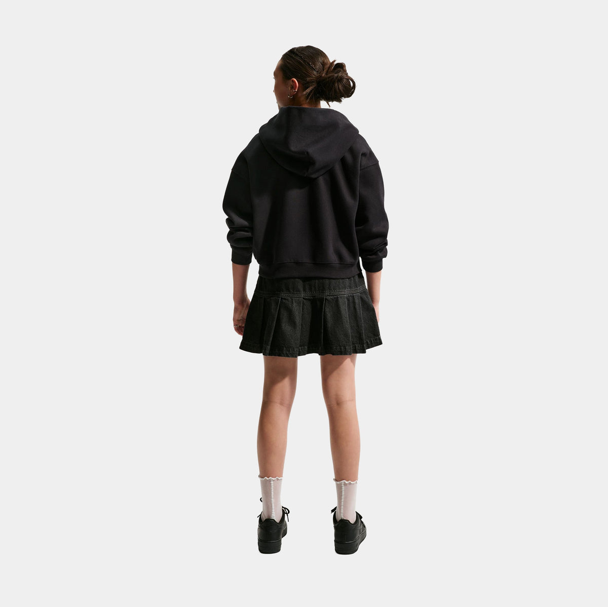 Sportwear Denim Pleated Grade School Shirt (Black/Anthracite/Volt/Anthracite)