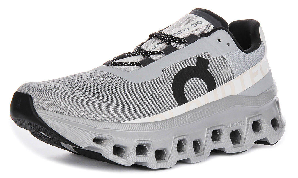 On Running Cloudmonster In Grey Black For Men