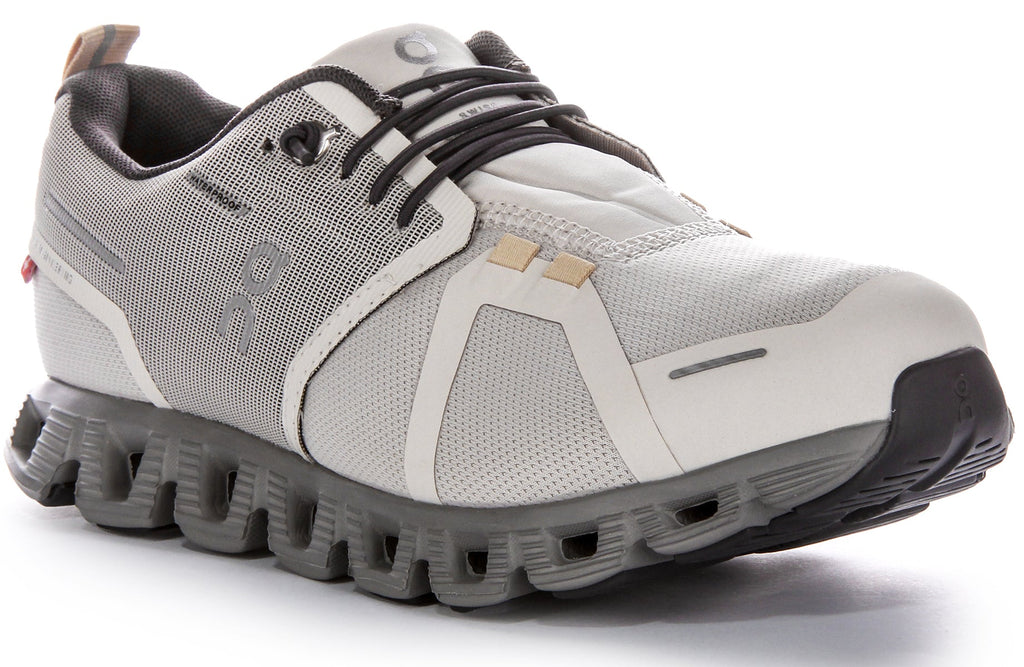 On Running Cloud 5 Waterproof In Pearl White For Women