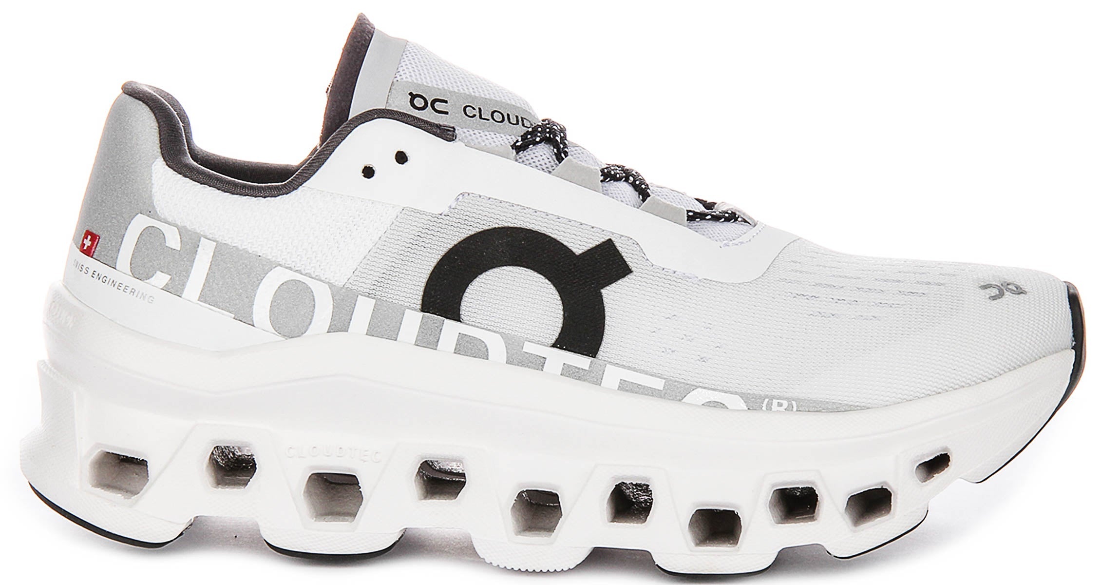 On Running Cloudmonster In White Black For Women