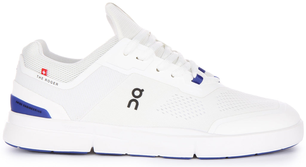 On Running The Roger Spin In White Blue For Men