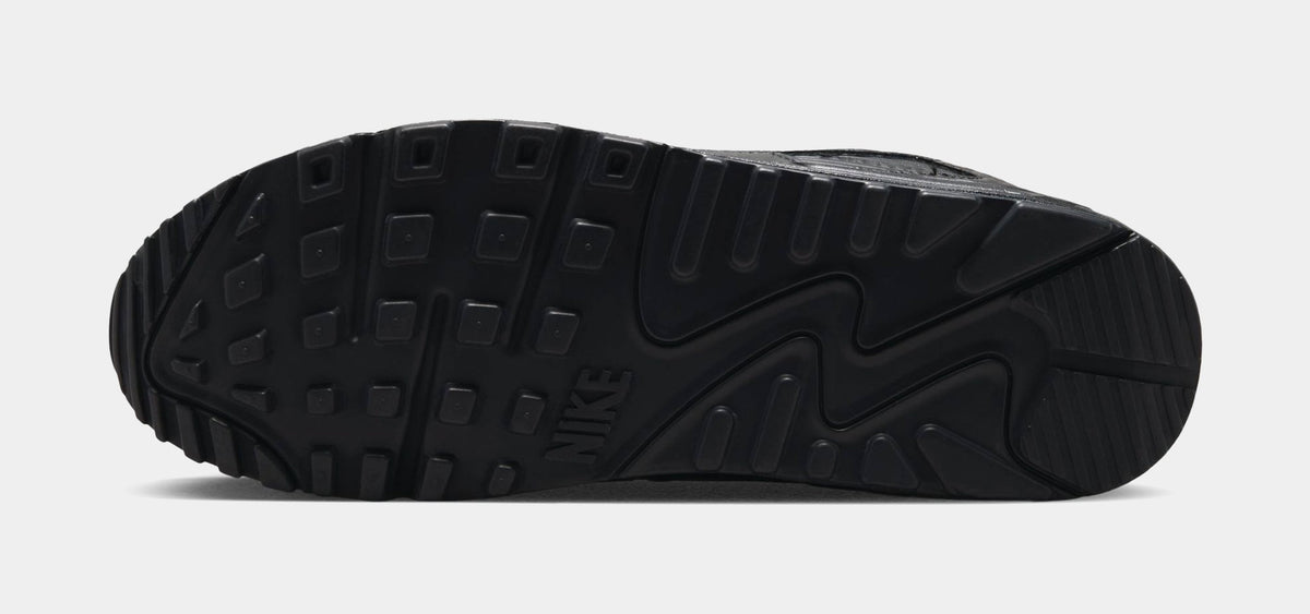Air Max 90 Premium Black Croc Leather Mens Running Shoes (Black/Metallic Dark Grey/Anthracite)