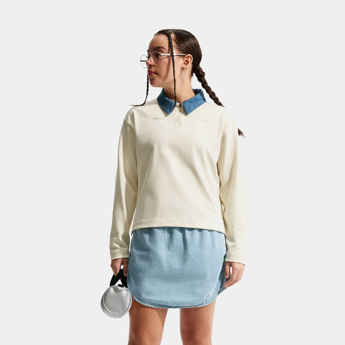 NSW Polo Denim Grade School Long Sleeve Shirt (Beige/Navy)