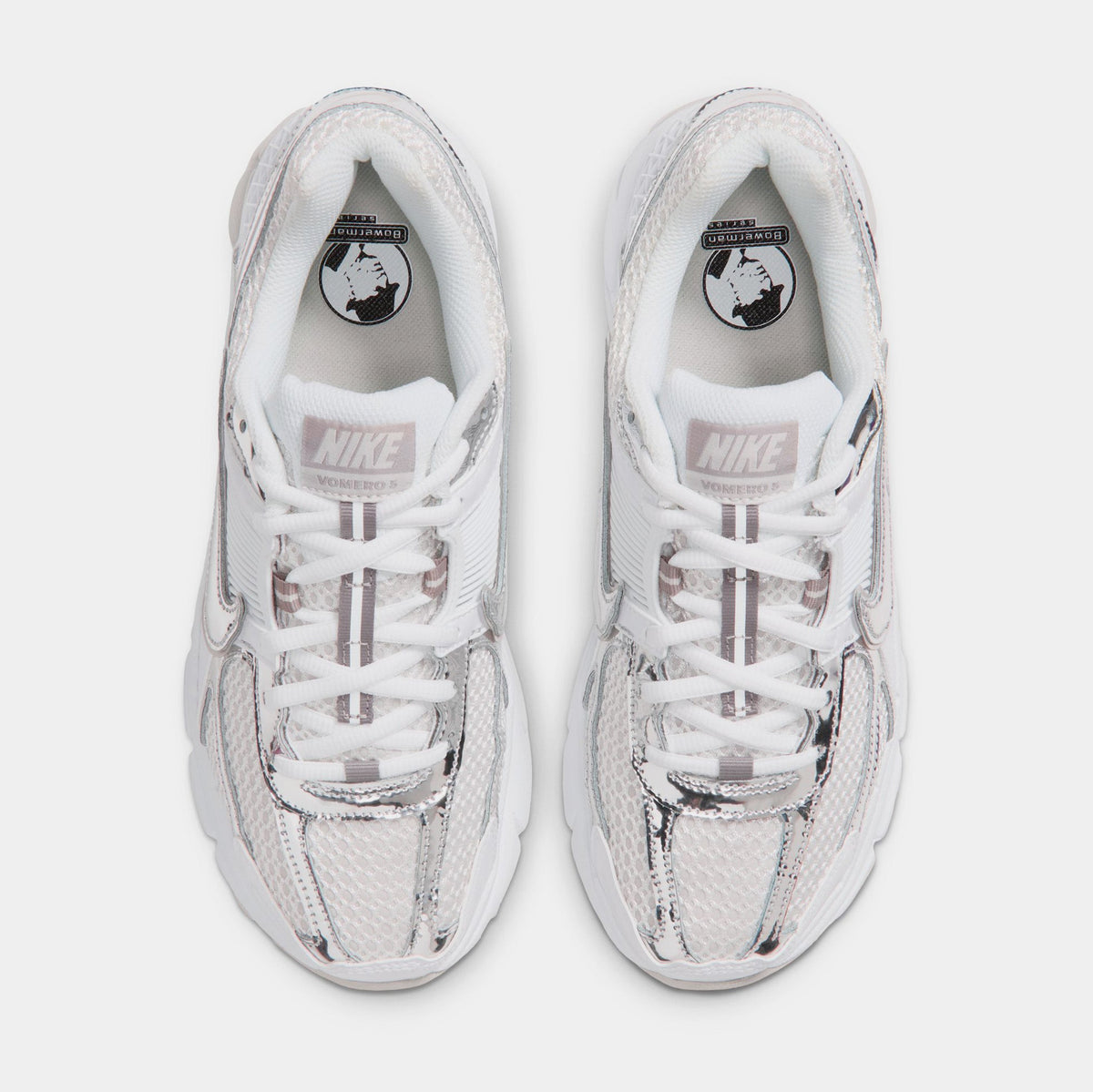 Zoom Vomero 5 Womens Running Shoes (White/Metallic Silver/Light Bone)