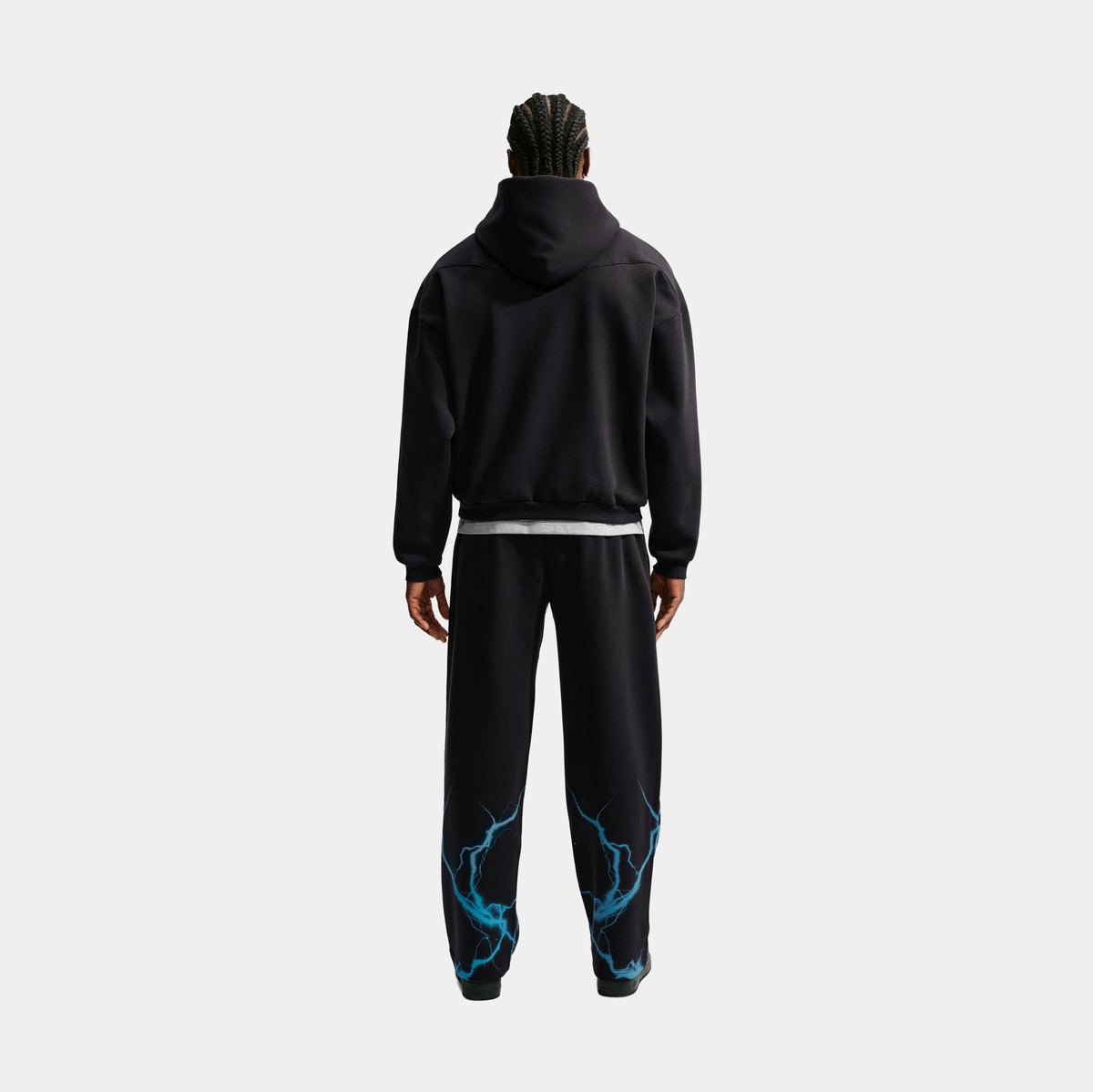 Standard Issue Brushed Basketball Fleece Mens Pants (Black/Light Current Blue/Pale Ivory)