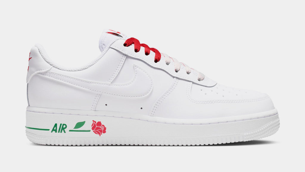 Air Force 1 Low Roses Womens Lifestyle Shoes (White/White/Sport Red/Pine Green)