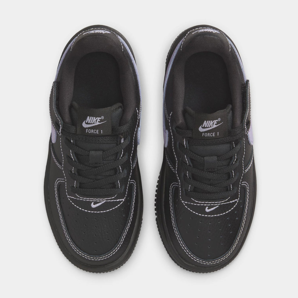 Force 1 Low Easy On Preschool Lifestyle Shoes (Black/Hydrangeas)