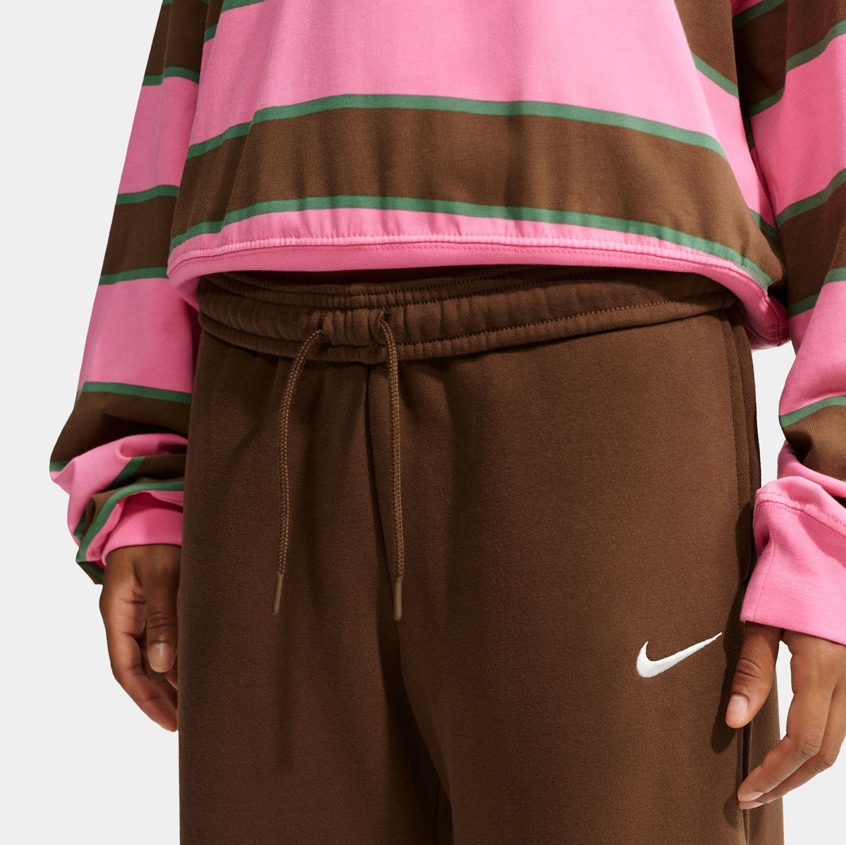 Studio Fleece Medium Weight Mid Rise Wid Leg Womens Sweatpants (Cacao Wow/Sail)