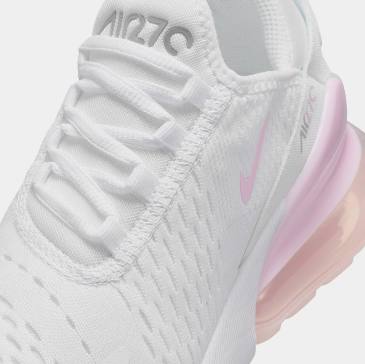 Air Max 270 Grade School Lifestyle Shoes (White/Anthracite/Hot Fuchsia)