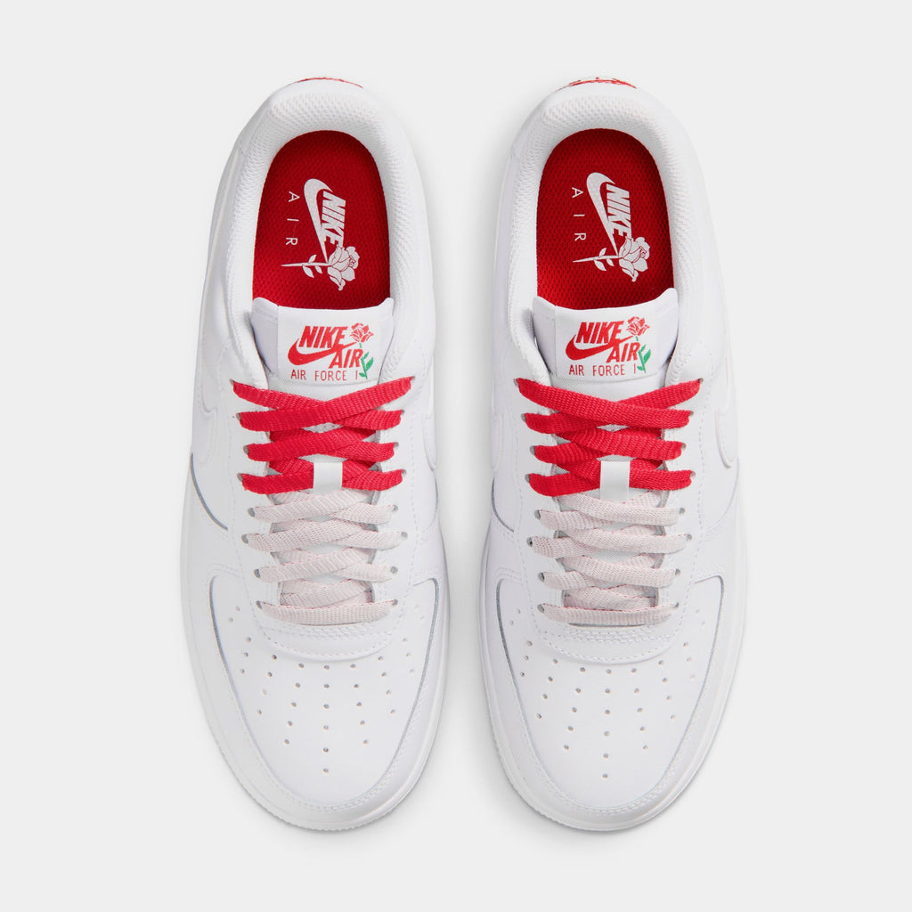 Air Force 1 Low Roses Womens Lifestyle Shoes (White/White/Sport Red/Pine Green)