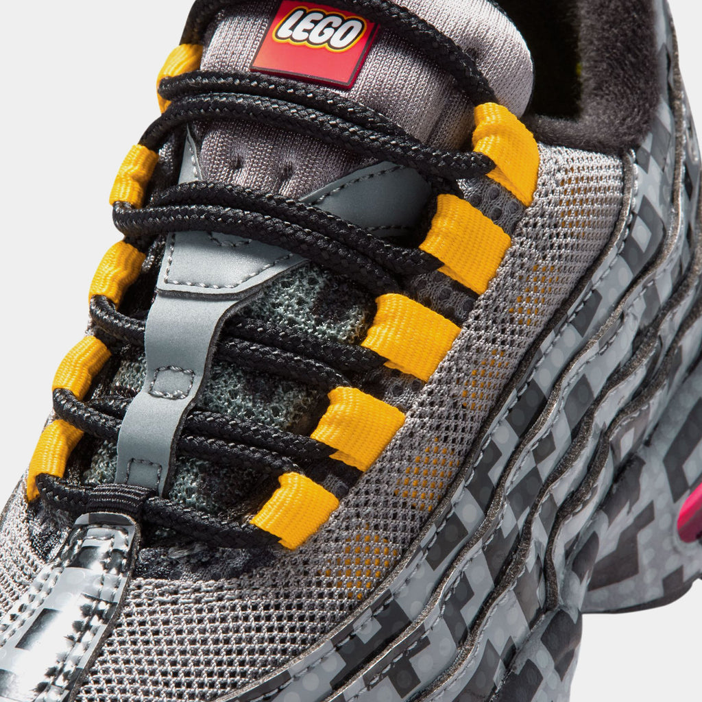 LEGO x Air Max 95 Brick Pixel Preschool Lifestyle Shoes (Smoke Grey/Metallic Silver/Black/University Gold/Volt/Hyper Pink) Free Shipping
