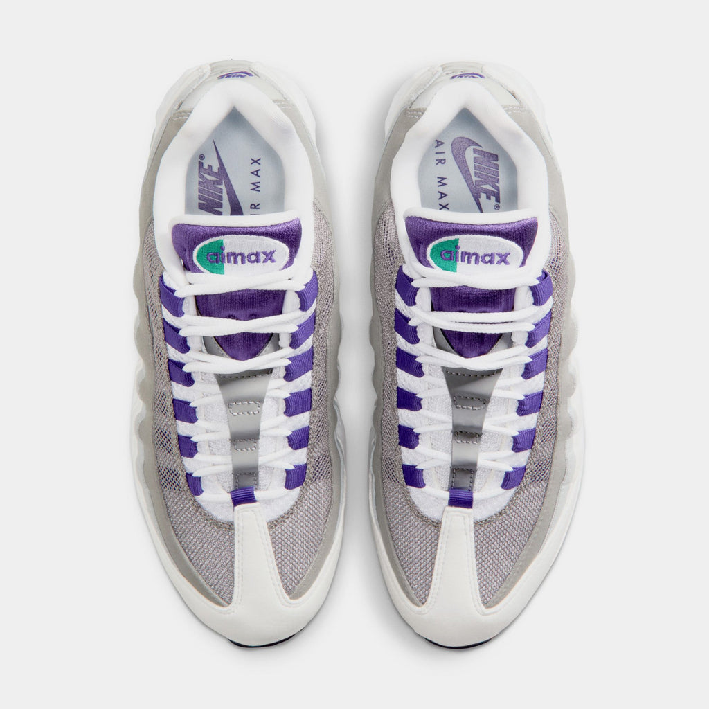 Air Max 95 Big Bubble Grape Womens Running Shoes (White/Emerald Green/Wolf Grey/Court Purple)