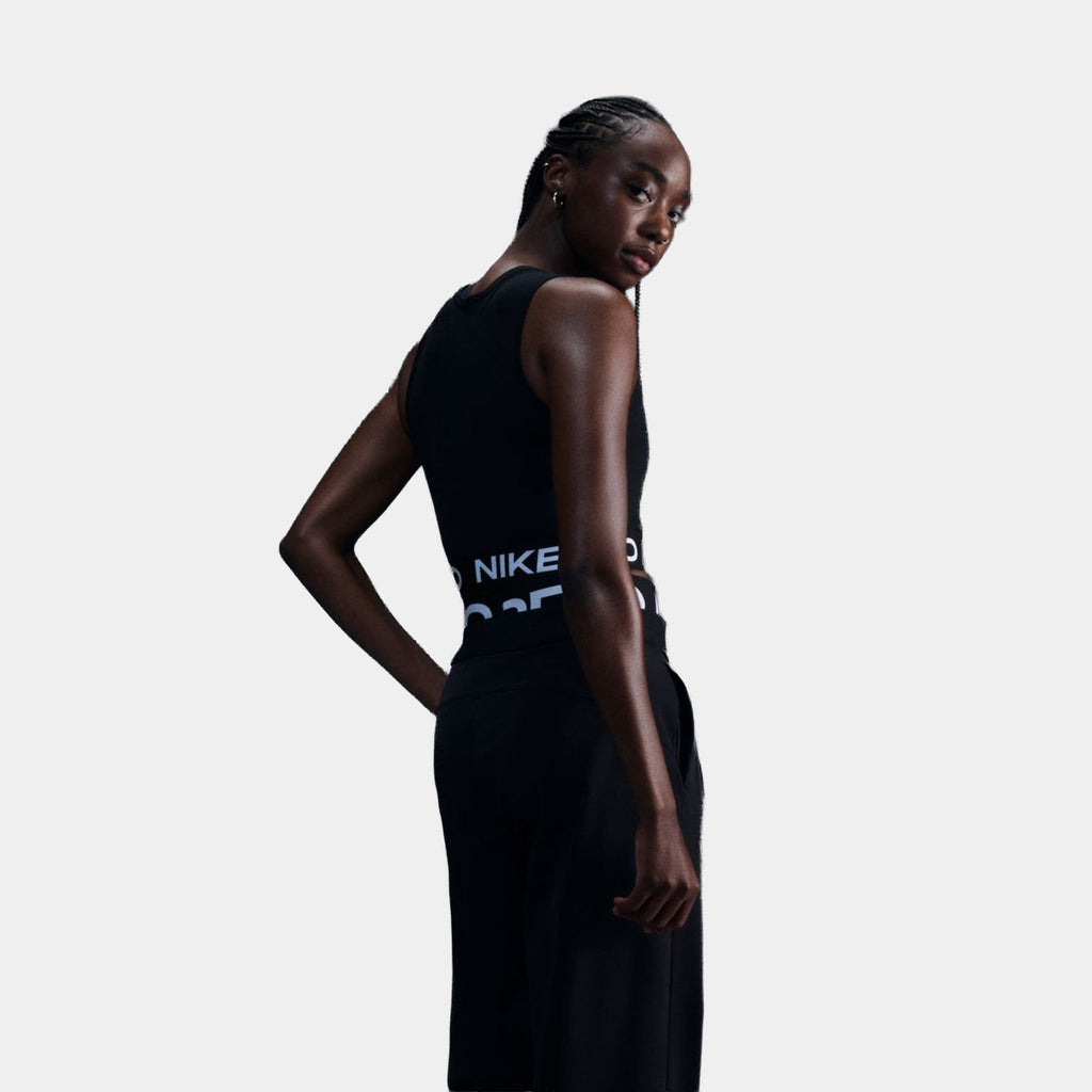 Pro Dri Fit 365 Cropped Womens Tank Top (Black/White)