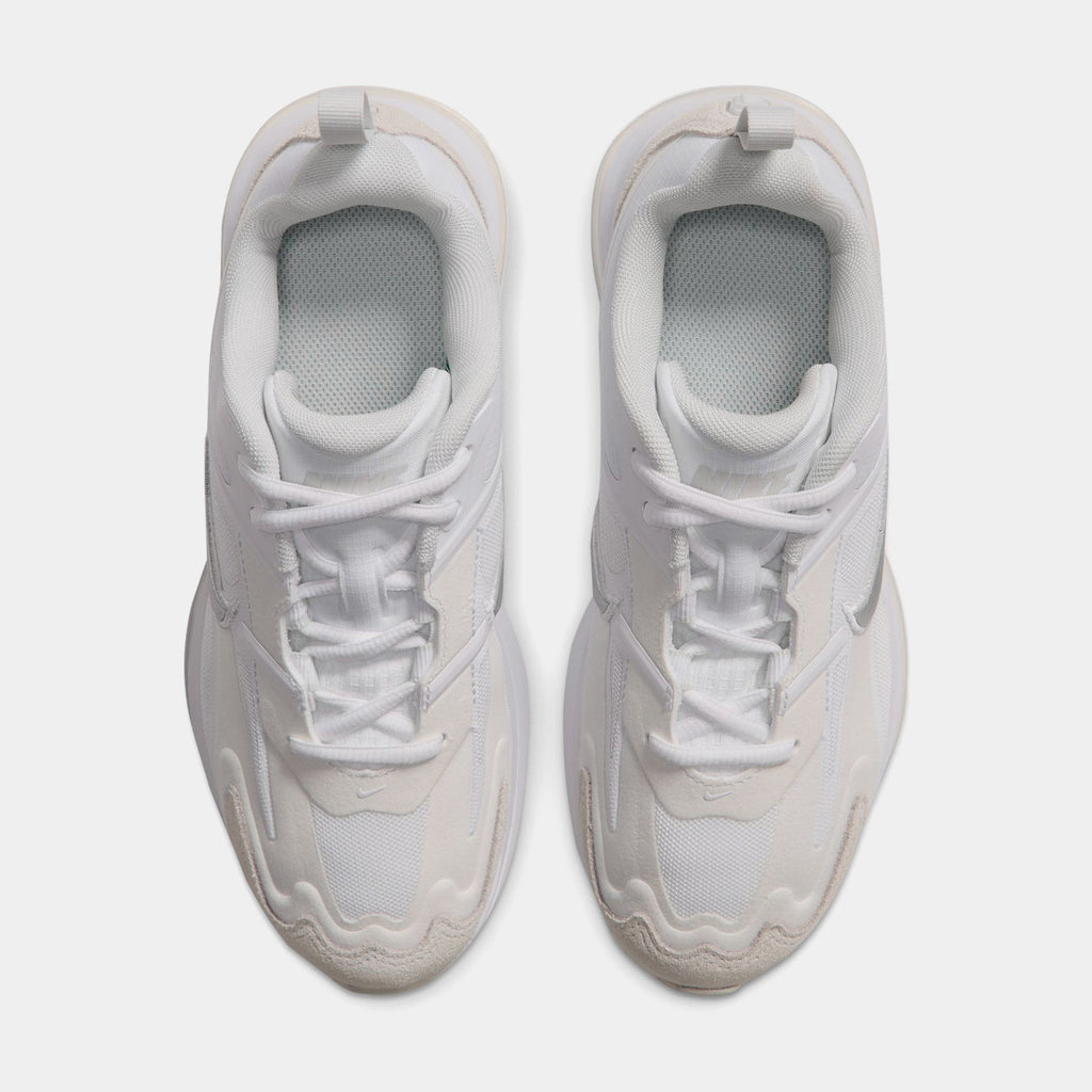 Air Max Metro Grade School Running Shoes (White/Metallic Silver/Photon Dust/Illusion Green)