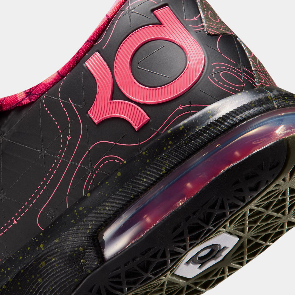 KD 6 Meteorology Black And Medium Olive Grade School Basketball Shoes (Black/Atomic Red/Medium Olive/Noble Red)