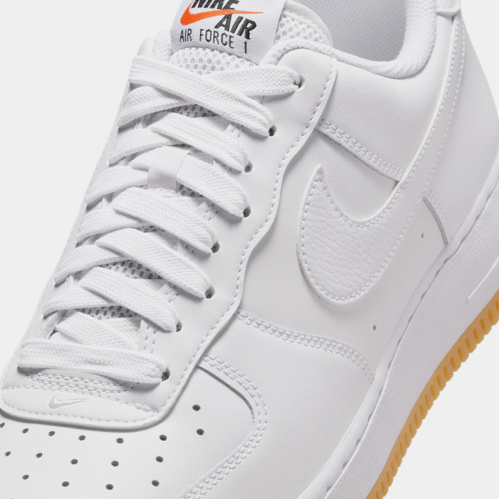 Air Force 1 Mens Lifestyle Shoes (White/Gum Yellow/Safety Orange/White)
