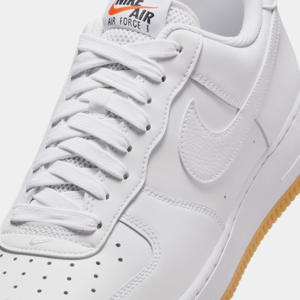 Air Force 1 Mens Lifestyle Shoes (White/Gum Yellow/Safety Orange/White)