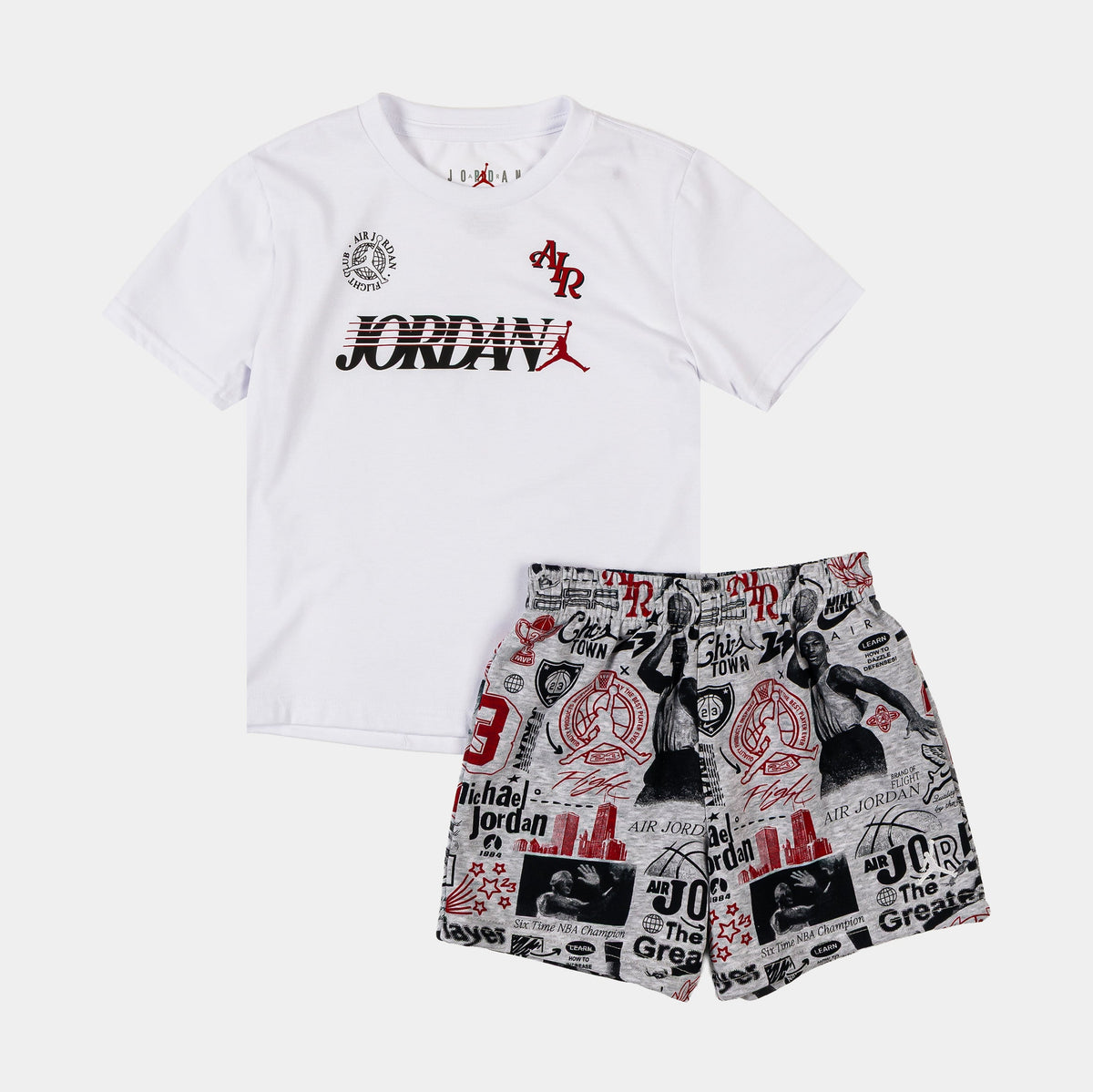 Sport Jersey and Mesh Shorts Preschool Set (White/Grey)