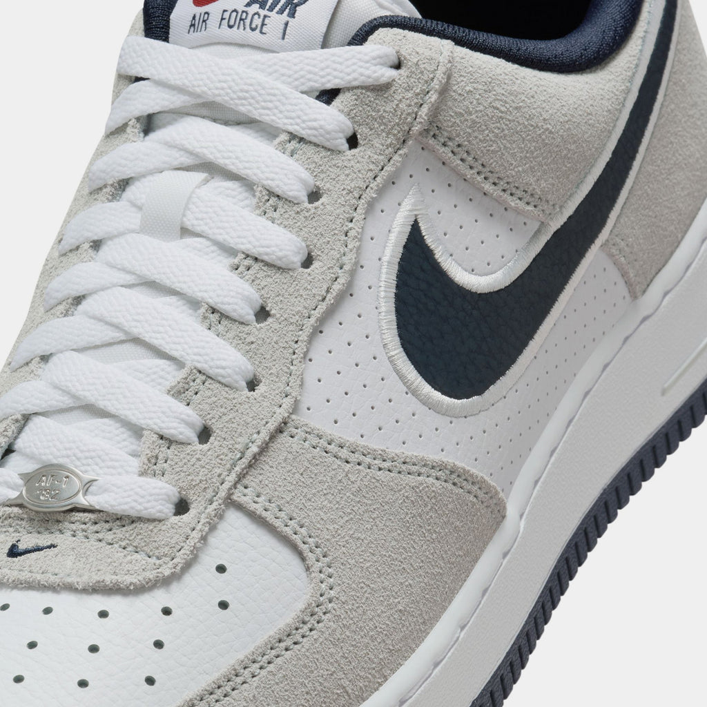 Air Force 1'07 Mens Lifestyle Shoes (White/Obsidian/Pure Platinum/Team Red)